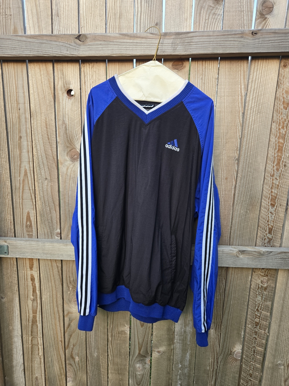 Adidas Black & Royal Blue V-Neck Pullover